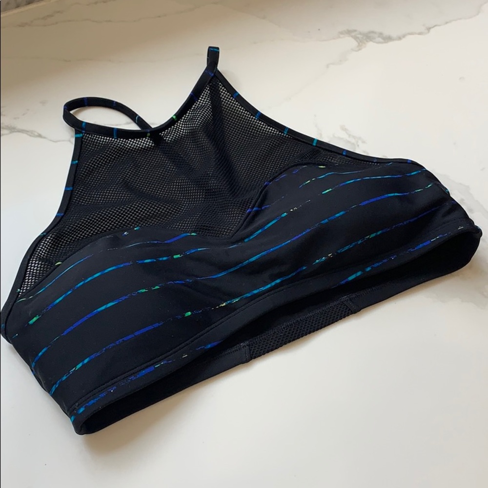 Black and blue Athleta sports bra